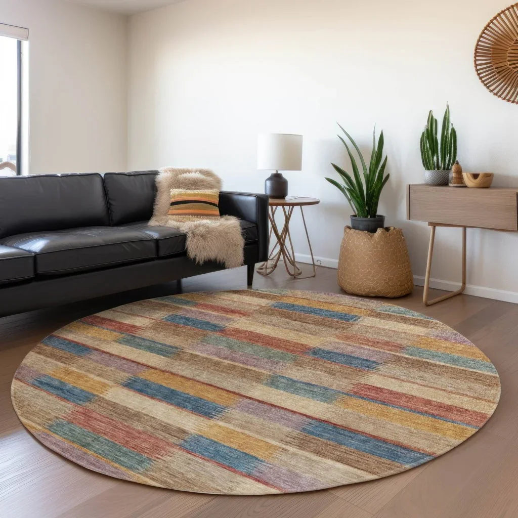 LOOMLAN Rugs Solvia Beige Washable Indoor-Outdoor Rug