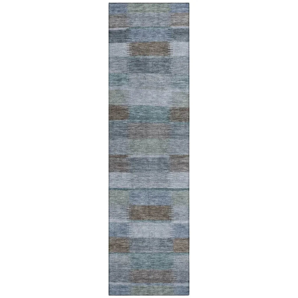 LOOMLAN Rugs Solvia Blue Washable Indoor-Outdoor Rug
