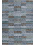 LOOMLAN Rugs Solvia Blue Washable Indoor-Outdoor Rug