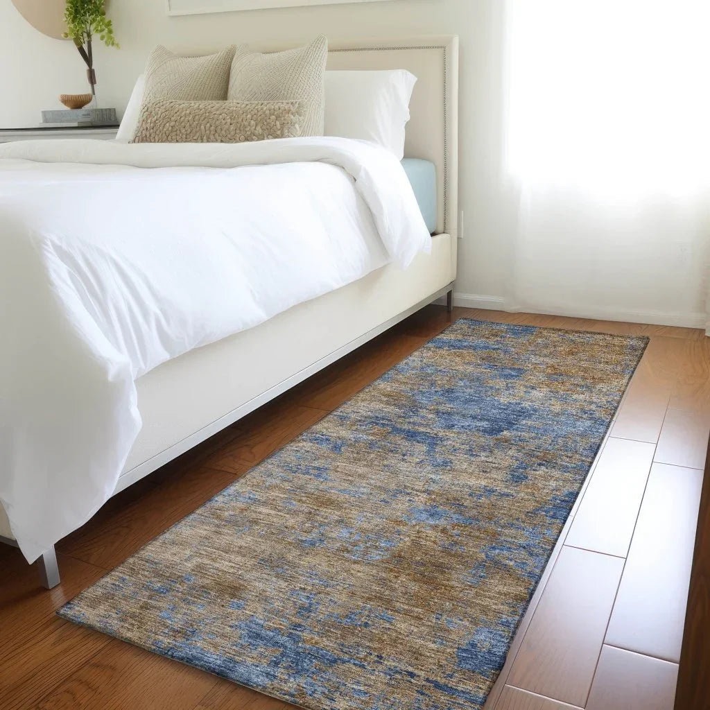 LOOMLAN Rugs Sonata Blue Washable Indoor-Outdoor Rug