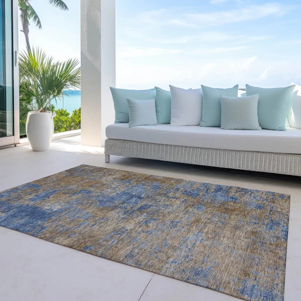 LOOMLAN Rugs Sonata Blue Washable Indoor-Outdoor Rug