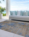 LOOMLAN Rugs Sonata Blue Washable Indoor-Outdoor Rug