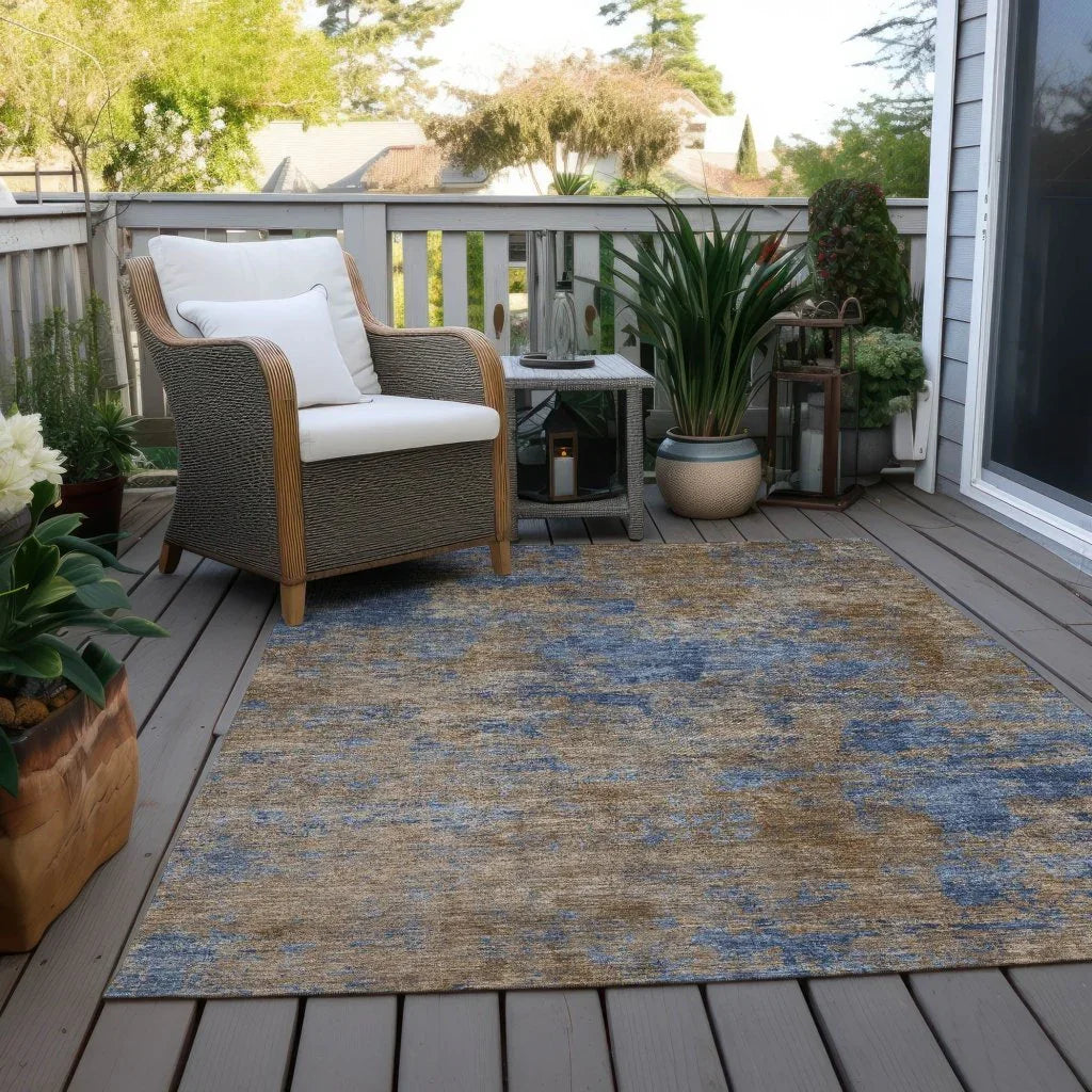 LOOMLAN Rugs Sonata Blue Washable Indoor-Outdoor Rug