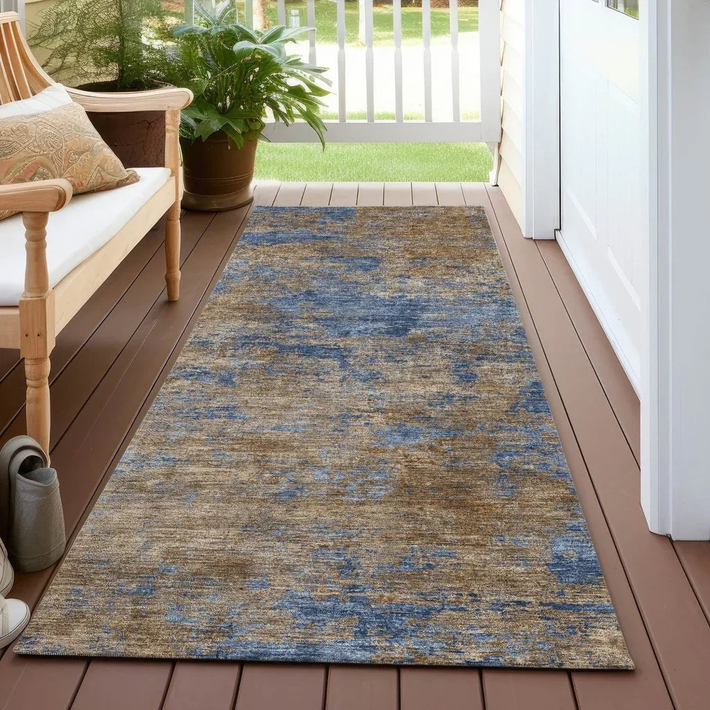 LOOMLAN Rugs Sonata Blue Washable Indoor-Outdoor Rug