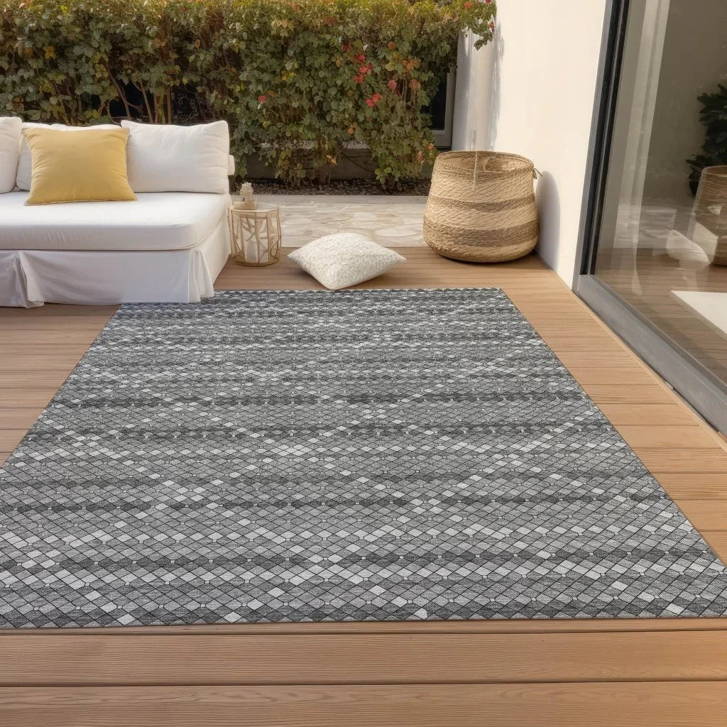 LOOMLAN Rugs Sonatia Gray Washable Indoor-Outdoor Rug