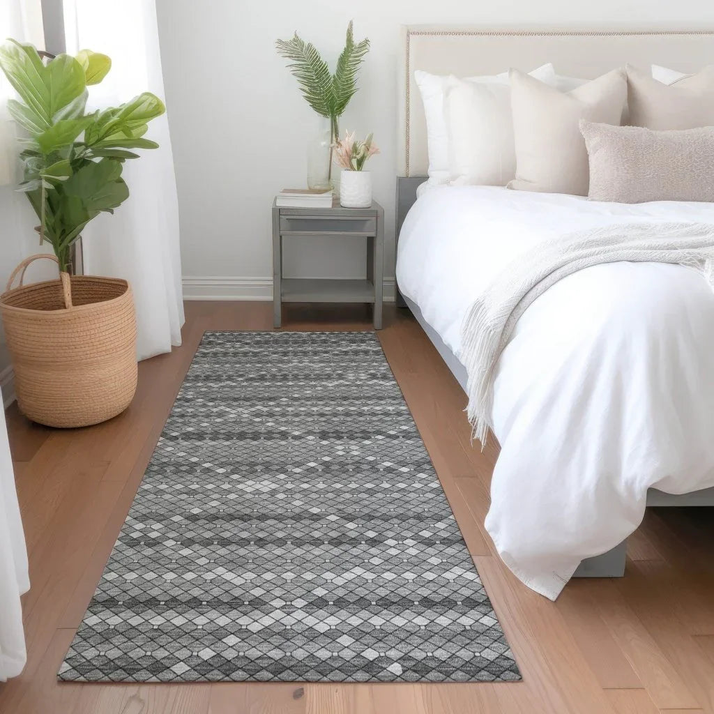 LOOMLAN Rugs Sonatia Gray Washable Indoor-Outdoor Rug