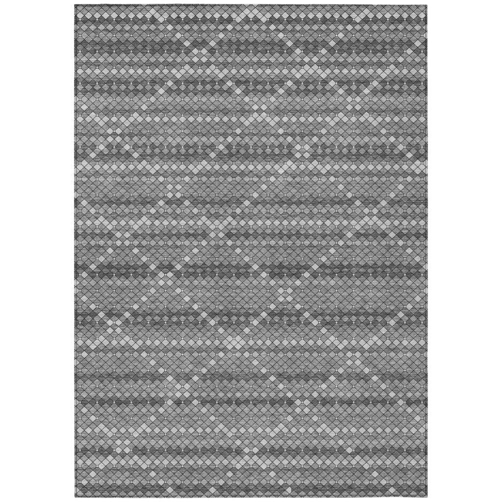 LOOMLAN Rugs Sonatia Gray Washable Indoor-Outdoor Rug