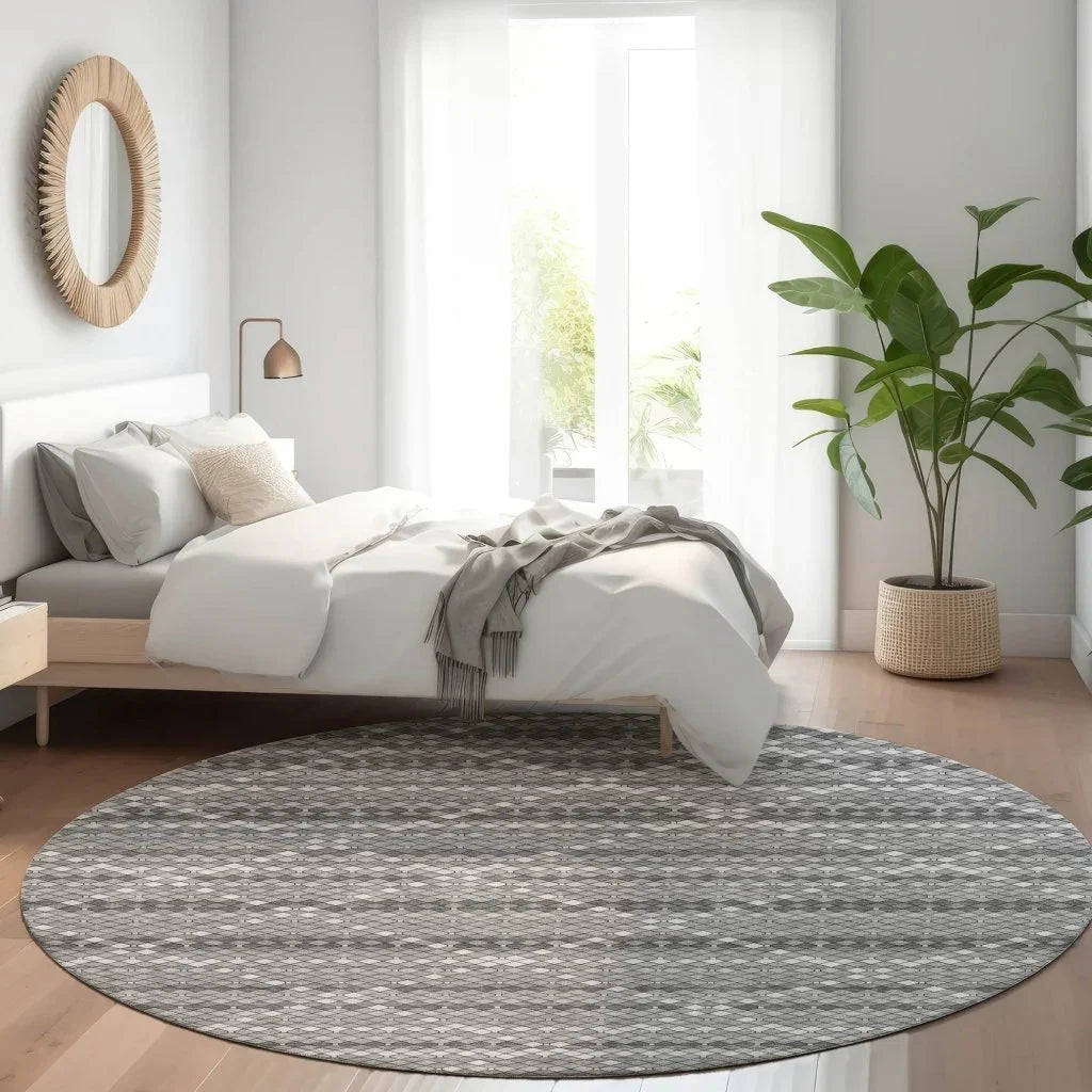 LOOMLAN Rugs Sonatia Gray Washable Indoor-Outdoor Rug