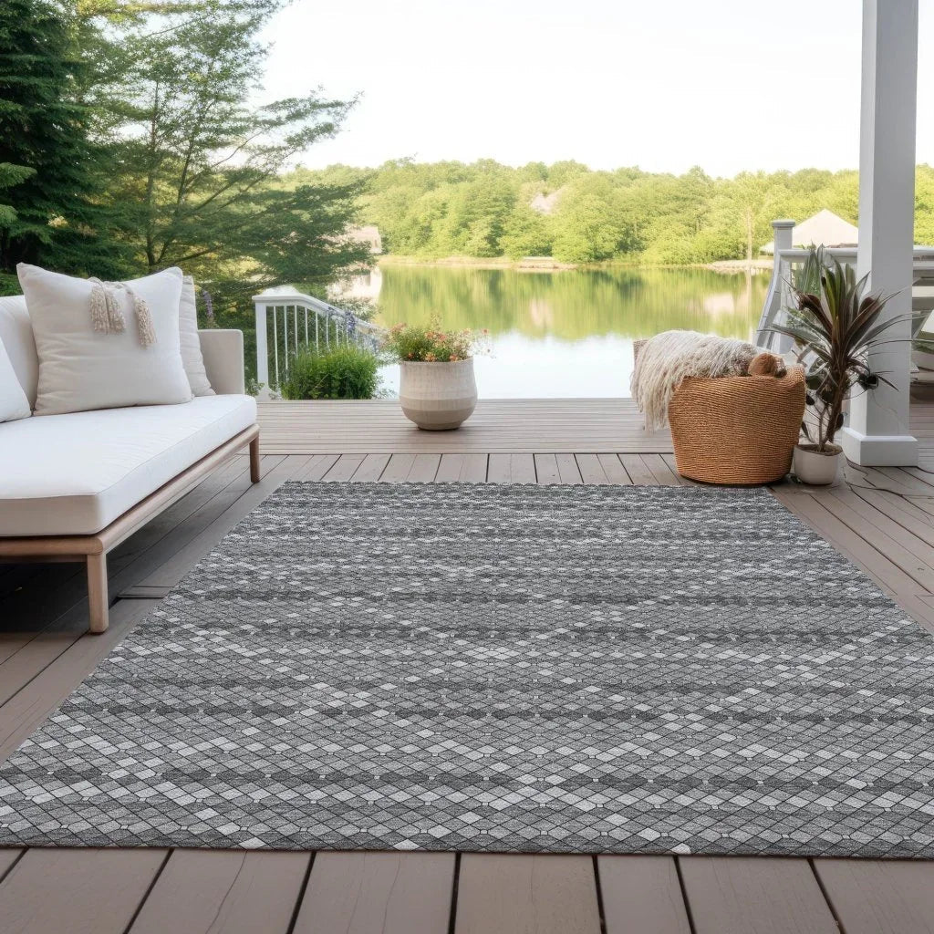 LOOMLAN Rugs Sonatia Gray Washable Indoor-Outdoor Rug