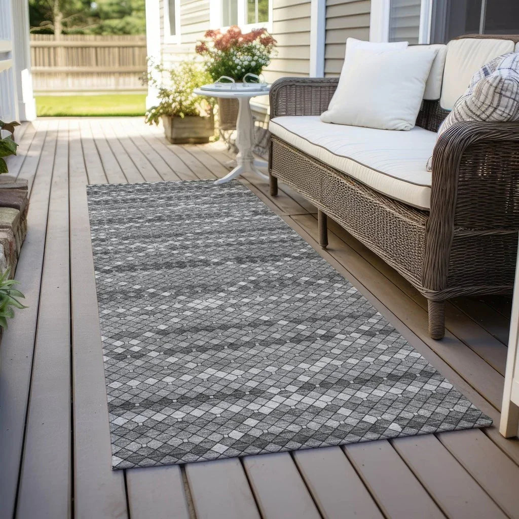 LOOMLAN Rugs Sonatia Gray Washable Indoor-Outdoor Rug