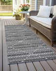LOOMLAN Rugs Sonatia Gray Washable Indoor-Outdoor Rug