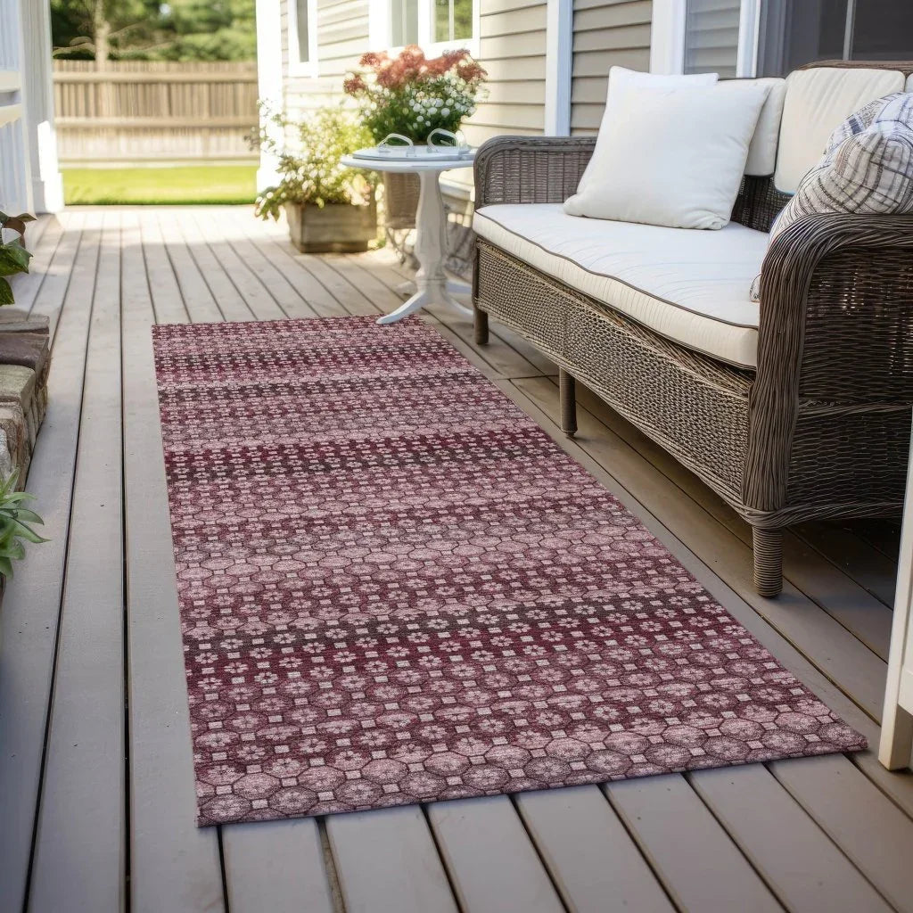 LOOMLAN Rugs Sonava Red Washable Indoor-Outdoor Rug