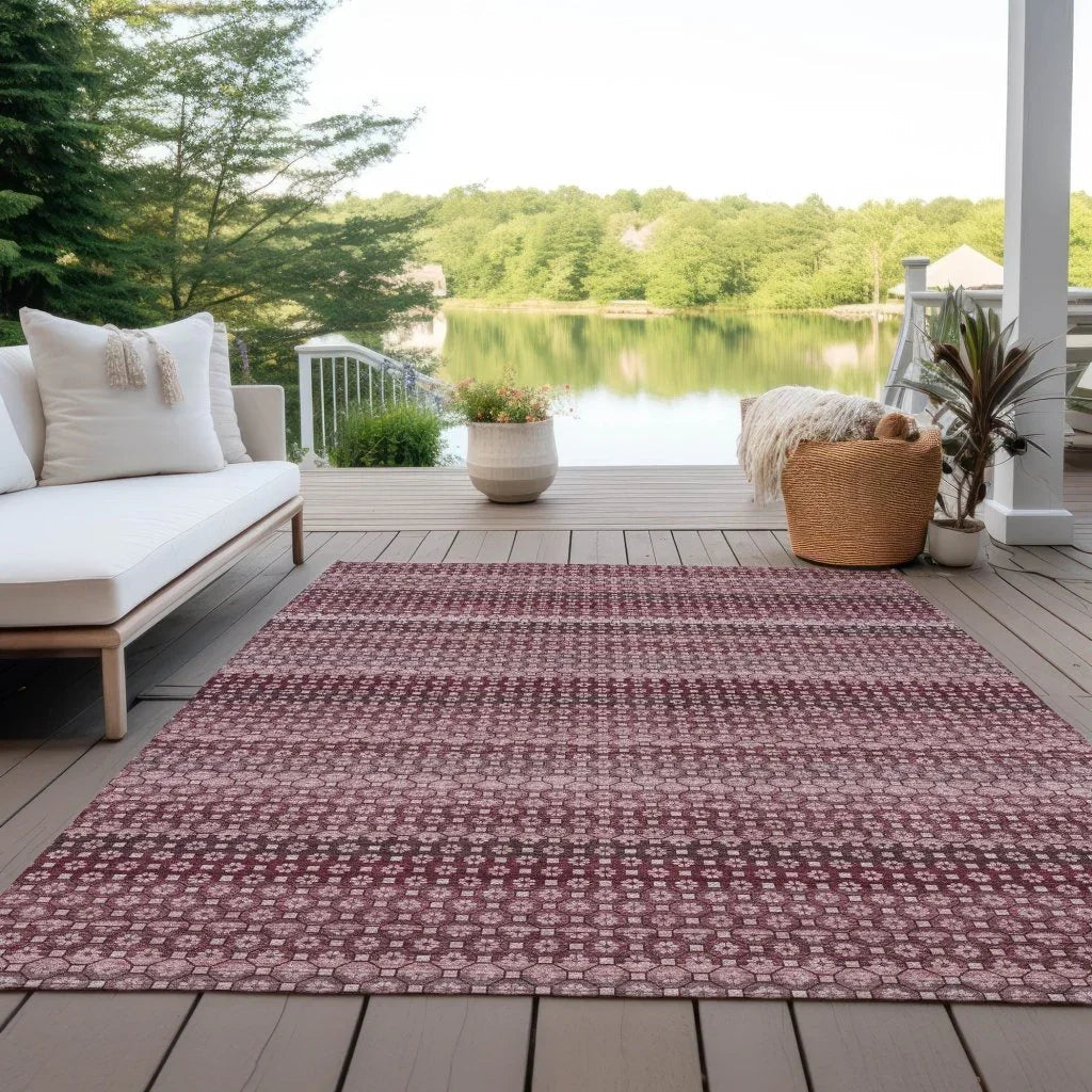 LOOMLAN Rugs Sonava Red Washable Indoor-Outdoor Rug