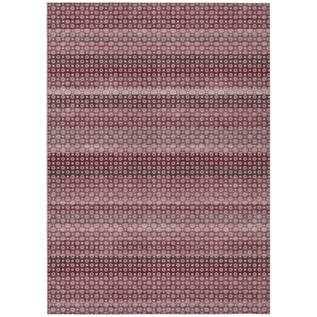LOOMLAN Rugs Sonava Red Washable Indoor-Outdoor Rug