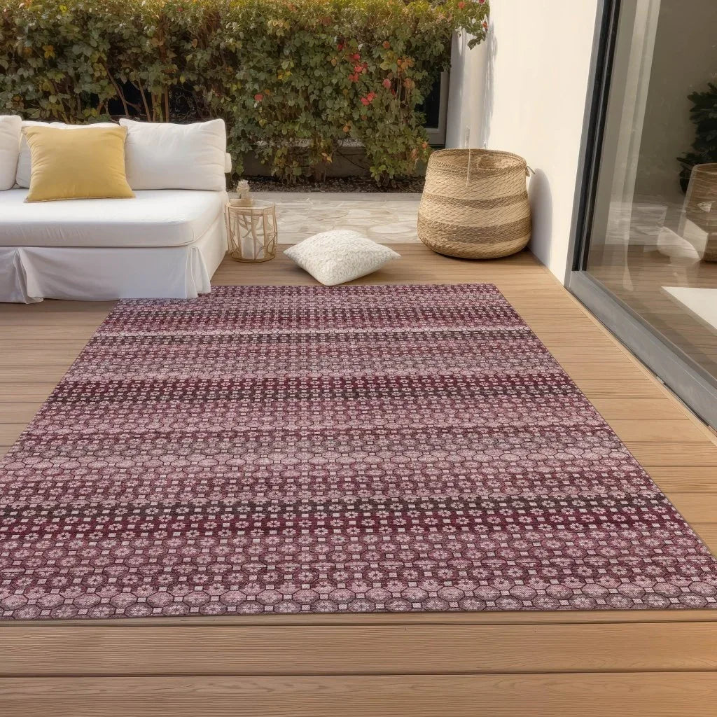 LOOMLAN Rugs Sonava Red Washable Indoor-Outdoor Rug