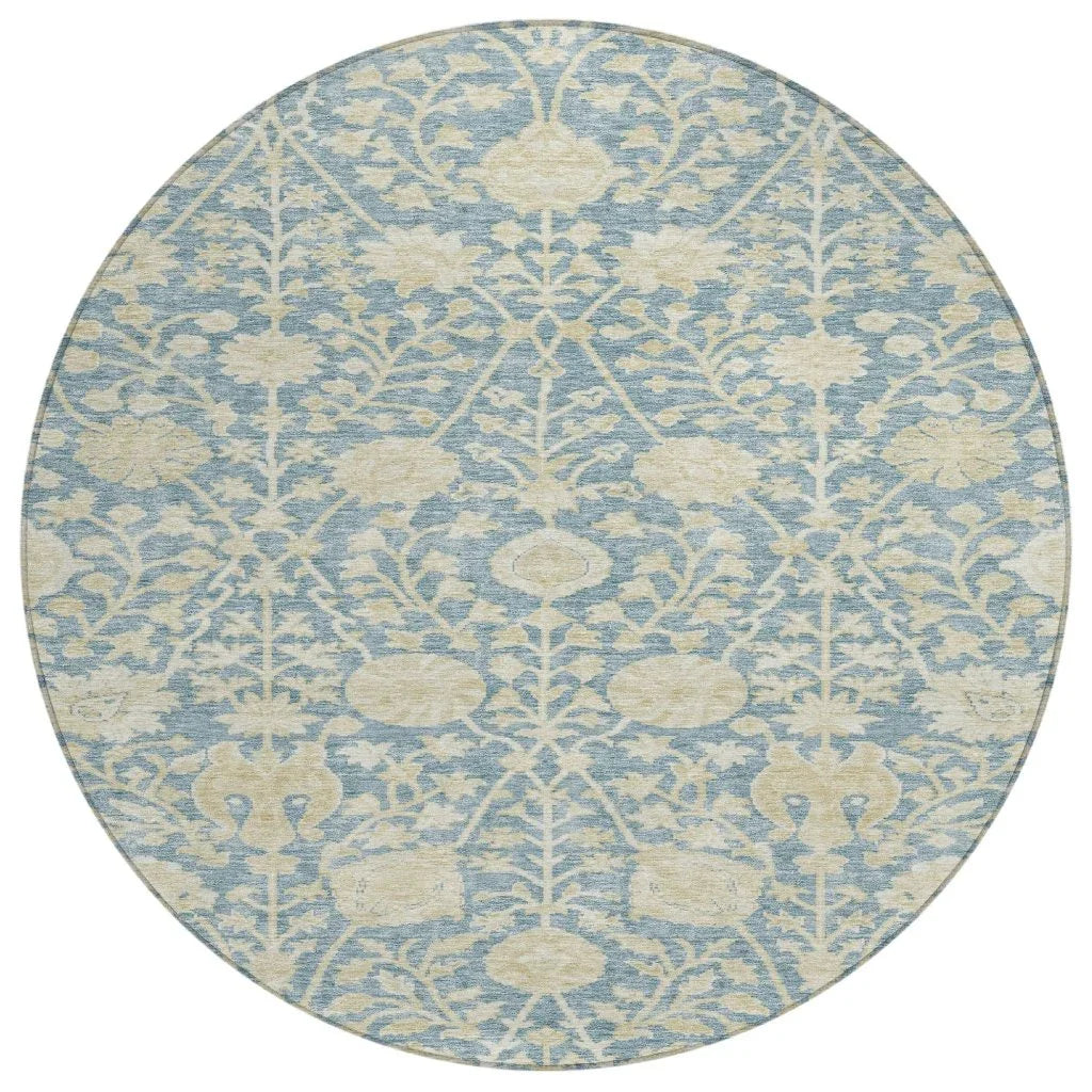 LOOMLAN Rugs Sonnet Blue Washable Indoor-Outdoor Rug