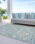 LOOMLAN Rugs Sonnet Blue Washable Indoor-Outdoor Rug