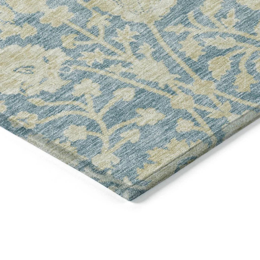LOOMLAN Rugs Sonnet Blue Washable Indoor-Outdoor Rug