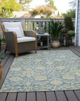 LOOMLAN Rugs Sonnet Blue Washable Indoor-Outdoor Rug