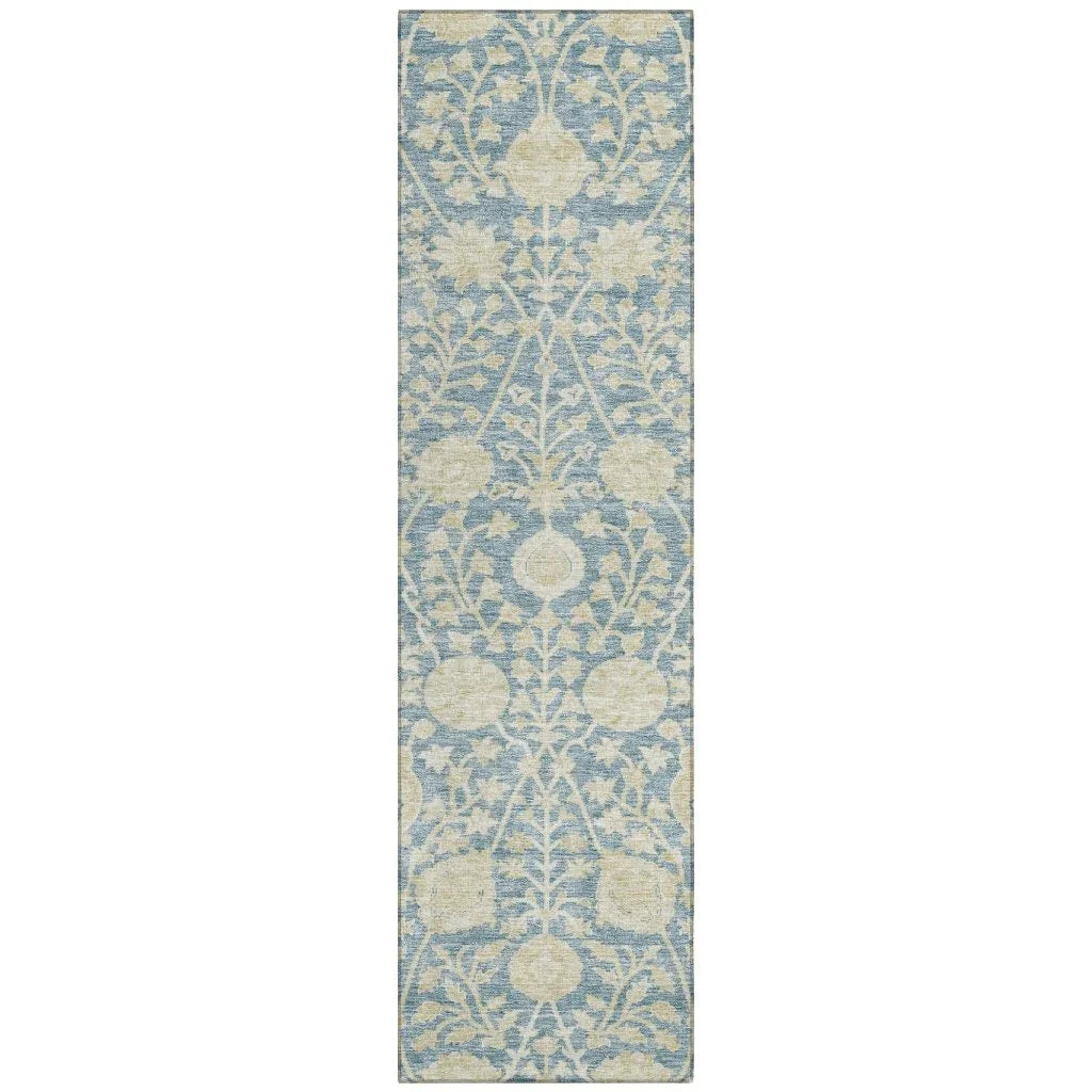 LOOMLAN Rugs Sonnet Blue Washable Indoor-Outdoor Rug