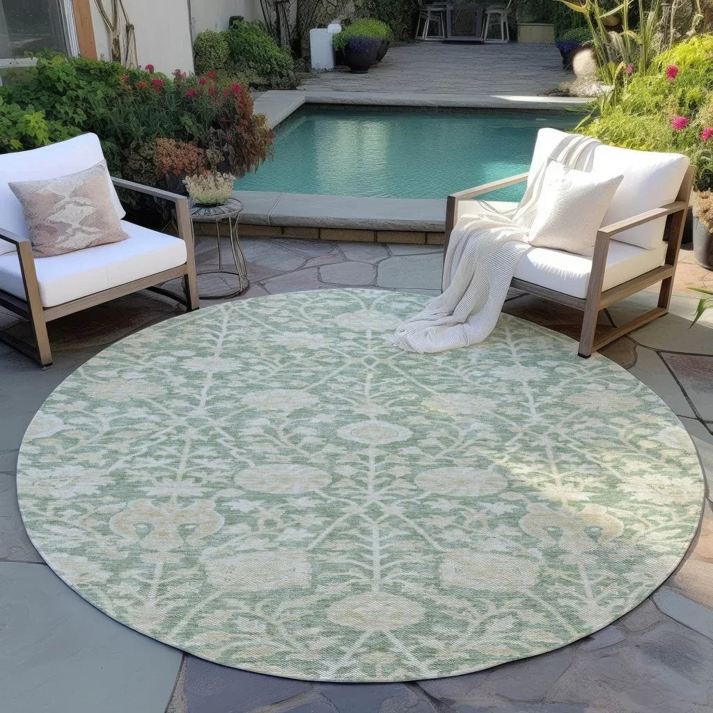 LOOMLAN Rugs Sonnet Green Washable Indoor-Outdoor Rug