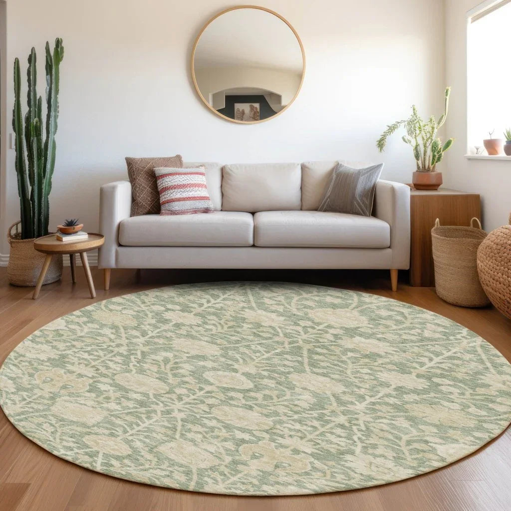 LOOMLAN Rugs Sonnet Green Washable Indoor-Outdoor Rug