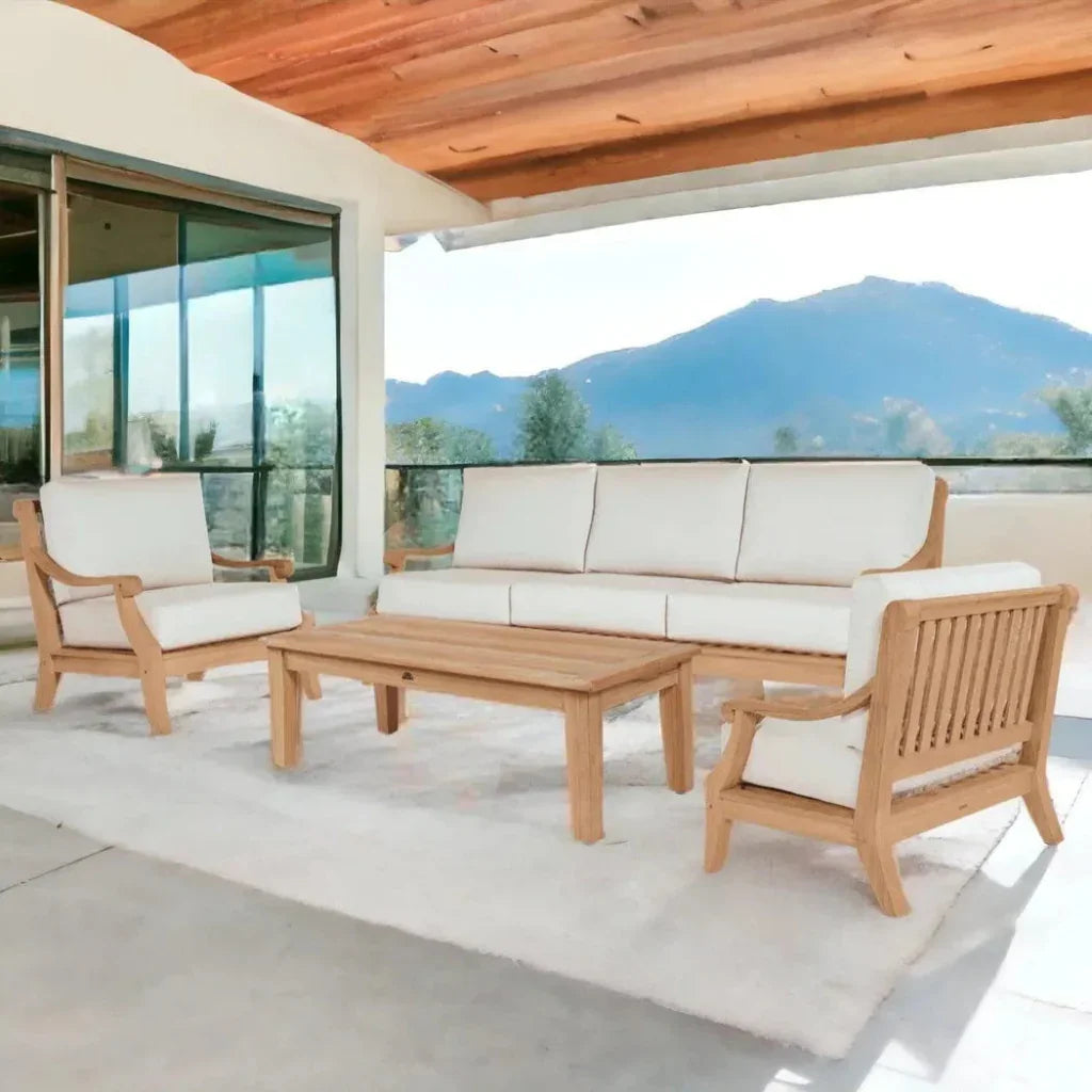 HiTeak Sonoma 4PC Outdoor Patio Deep Set Sunbrella