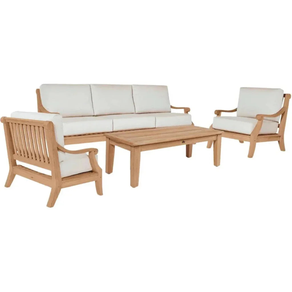 HiTeak Sonoma 4PC Outdoor Patio Deep Set Sunbrella
