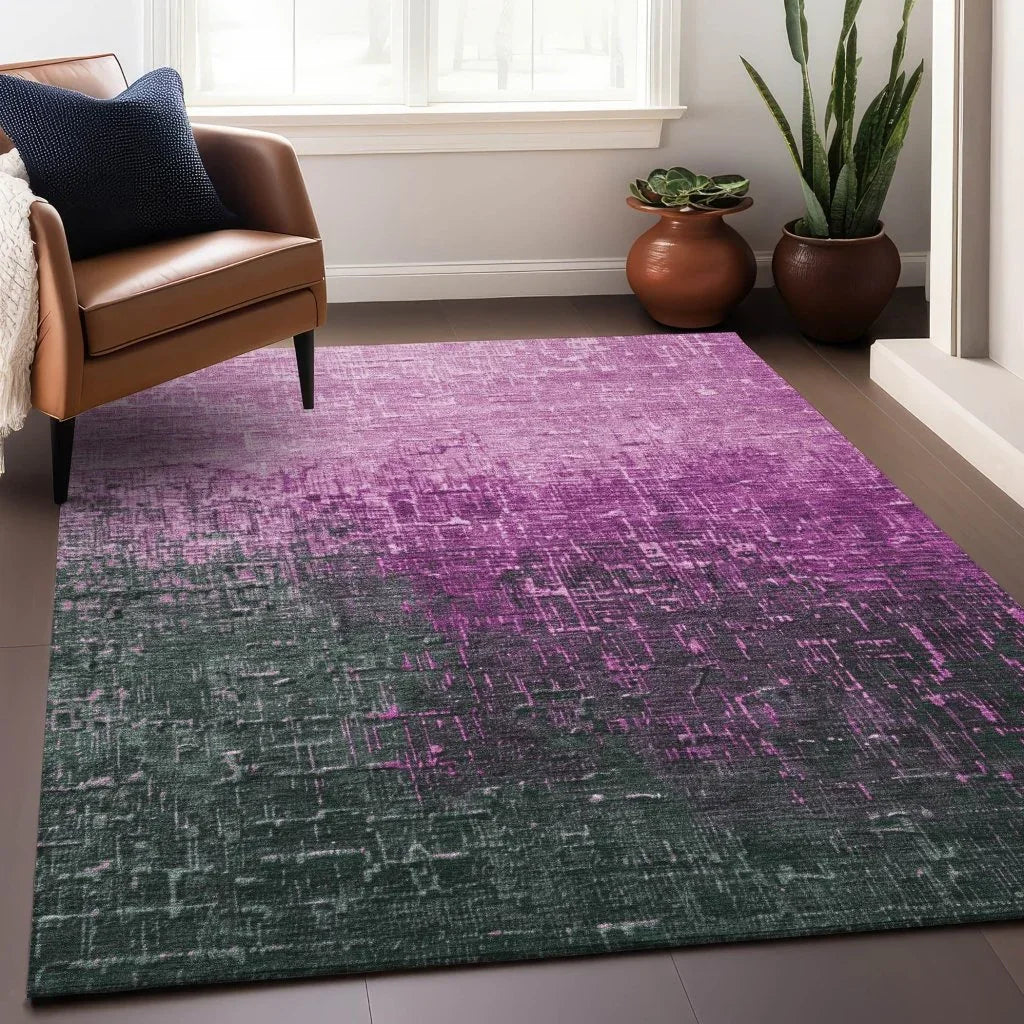 LOOMLAN Rugs Sorella Pink Washable Indoor-Outdoor Rug