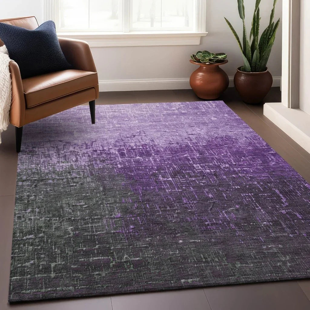 LOOMLAN Rugs Sorella Purple Washable Indoor-Outdoor Rug