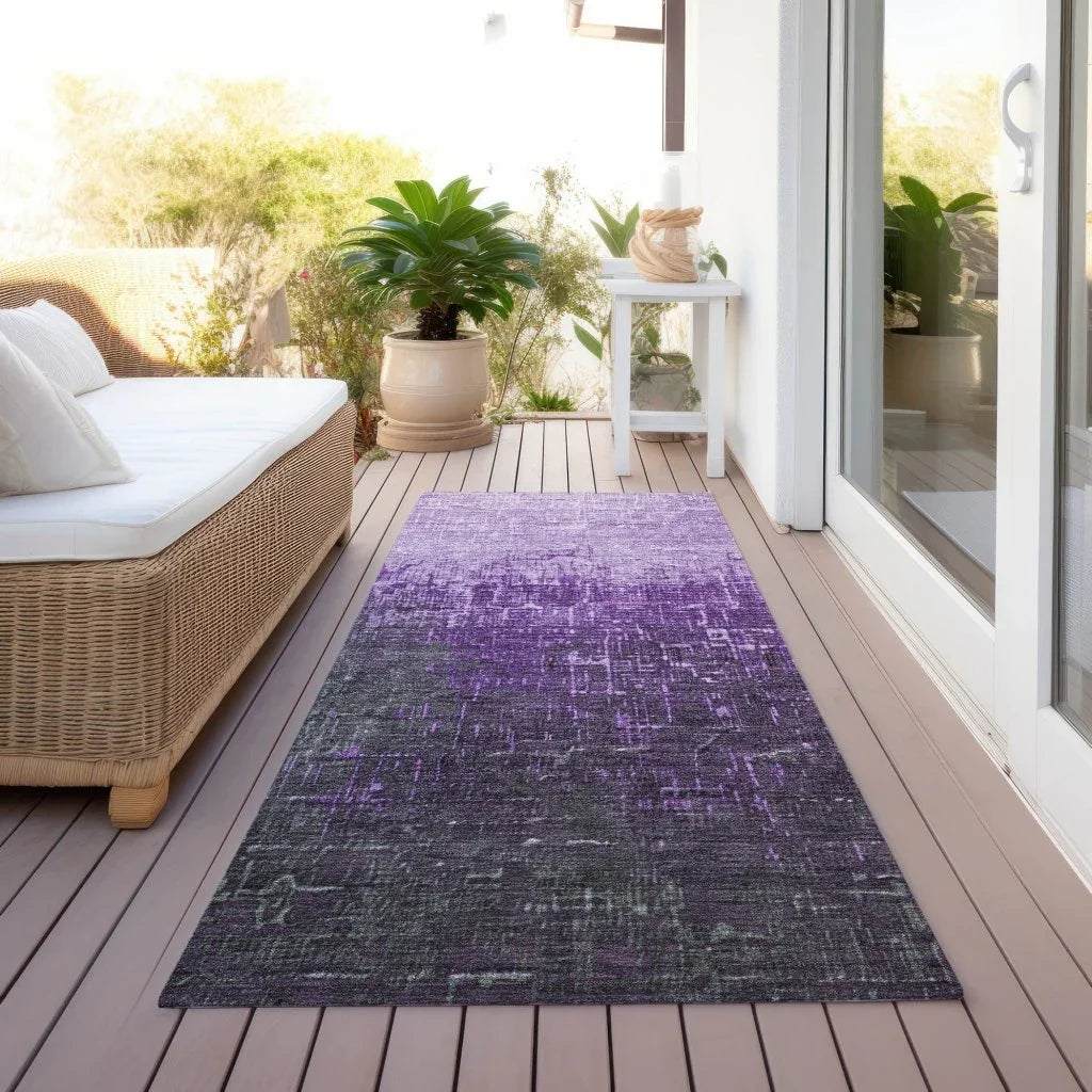 LOOMLAN Rugs Sorella Purple Washable Indoor-Outdoor Rug