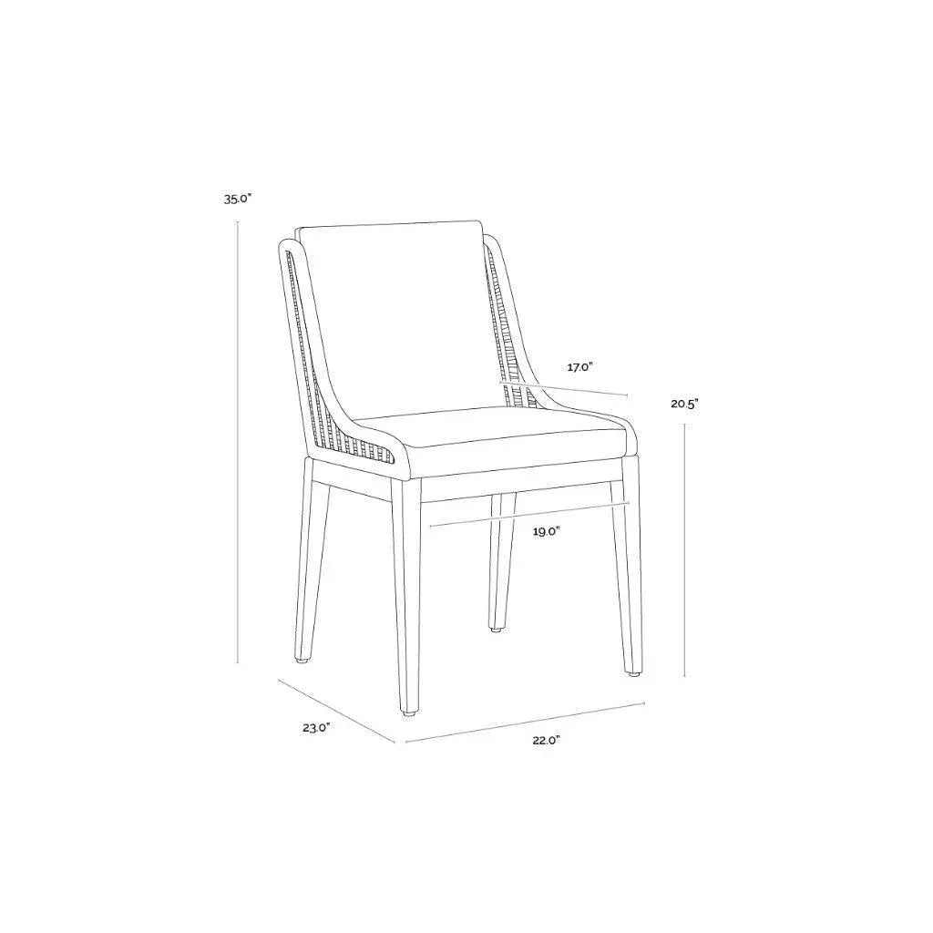 SUNPAN Sorrento Fabric Outdoor Armless Dining Chair