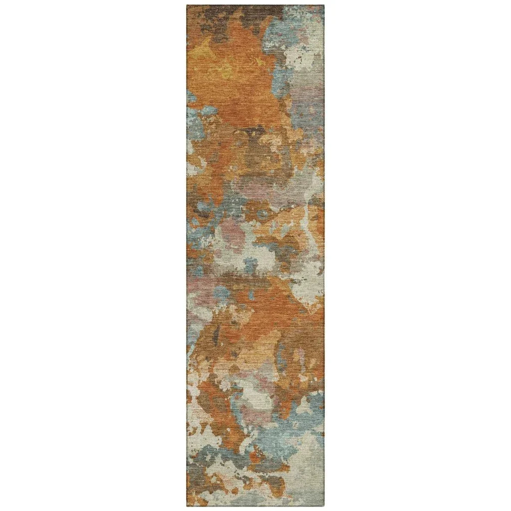 LOOMLAN Rugs Sorrin Orange Washable Indoor-Outdoor Rug