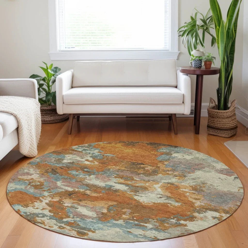 LOOMLAN Rugs Sorrin Orange Washable Indoor-Outdoor Rug
