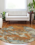 LOOMLAN Rugs Sorrin Orange Washable Indoor-Outdoor Rug
