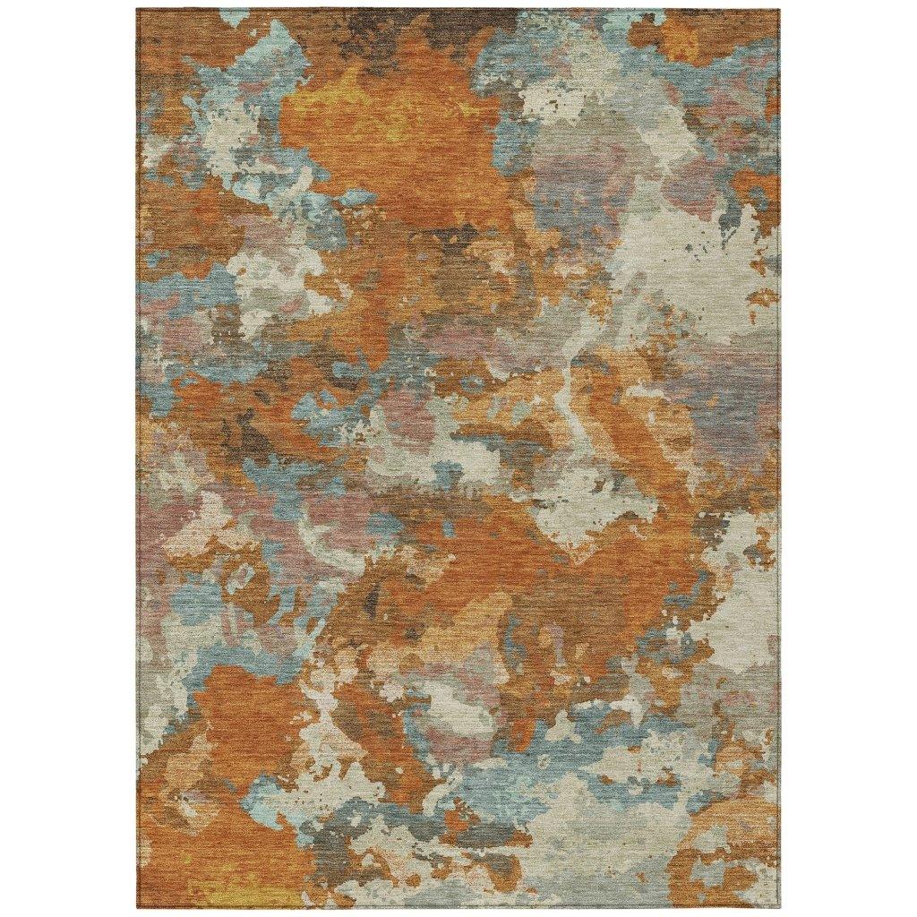 LOOMLAN Rugs Sorrin Orange Washable Indoor-Outdoor Rug
