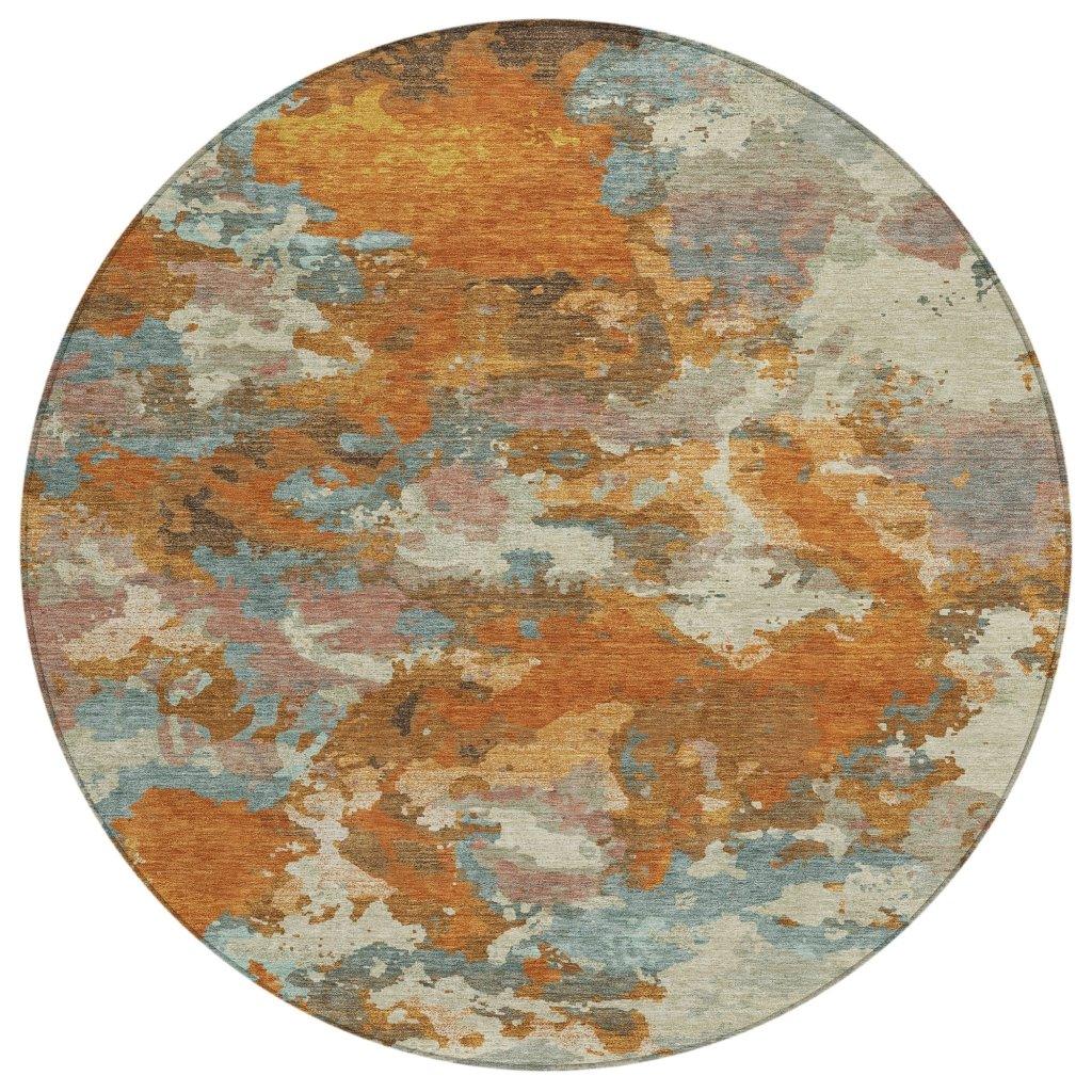 LOOMLAN Rugs Sorrin Orange Washable Indoor-Outdoor Rug