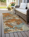 LOOMLAN Rugs Sorrin Orange Washable Indoor-Outdoor Rug