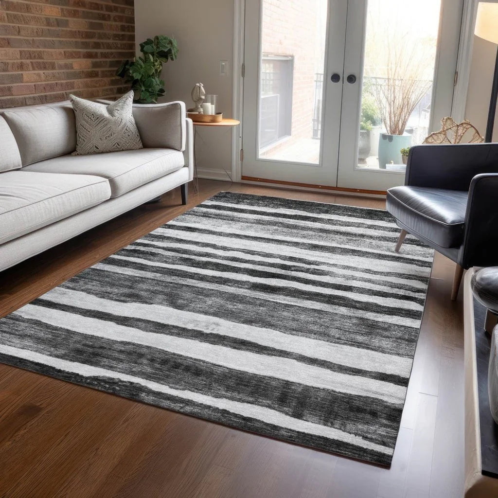 LOOMLAN Rugs Spinava Gray Washable Indoor-Outdoor Rug