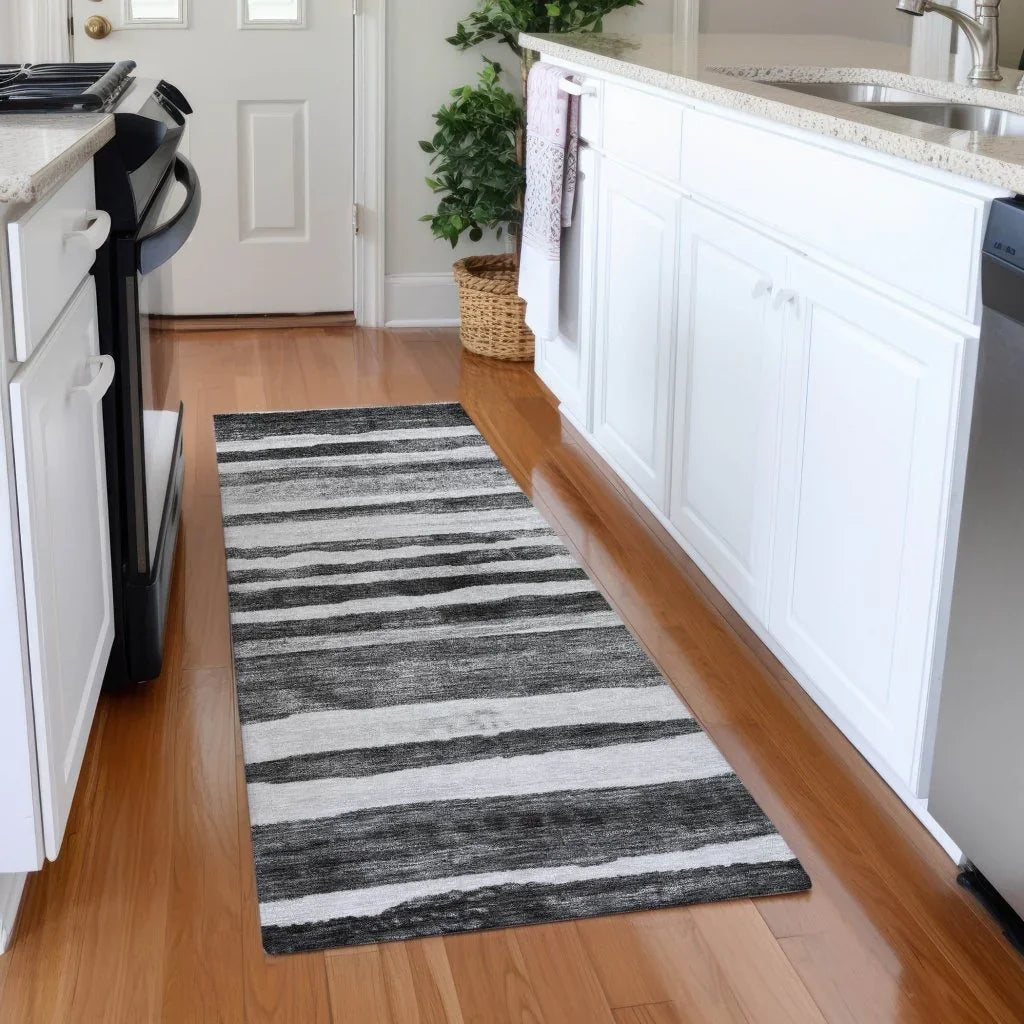 LOOMLAN Rugs Spinava Gray Washable Indoor-Outdoor Rug
