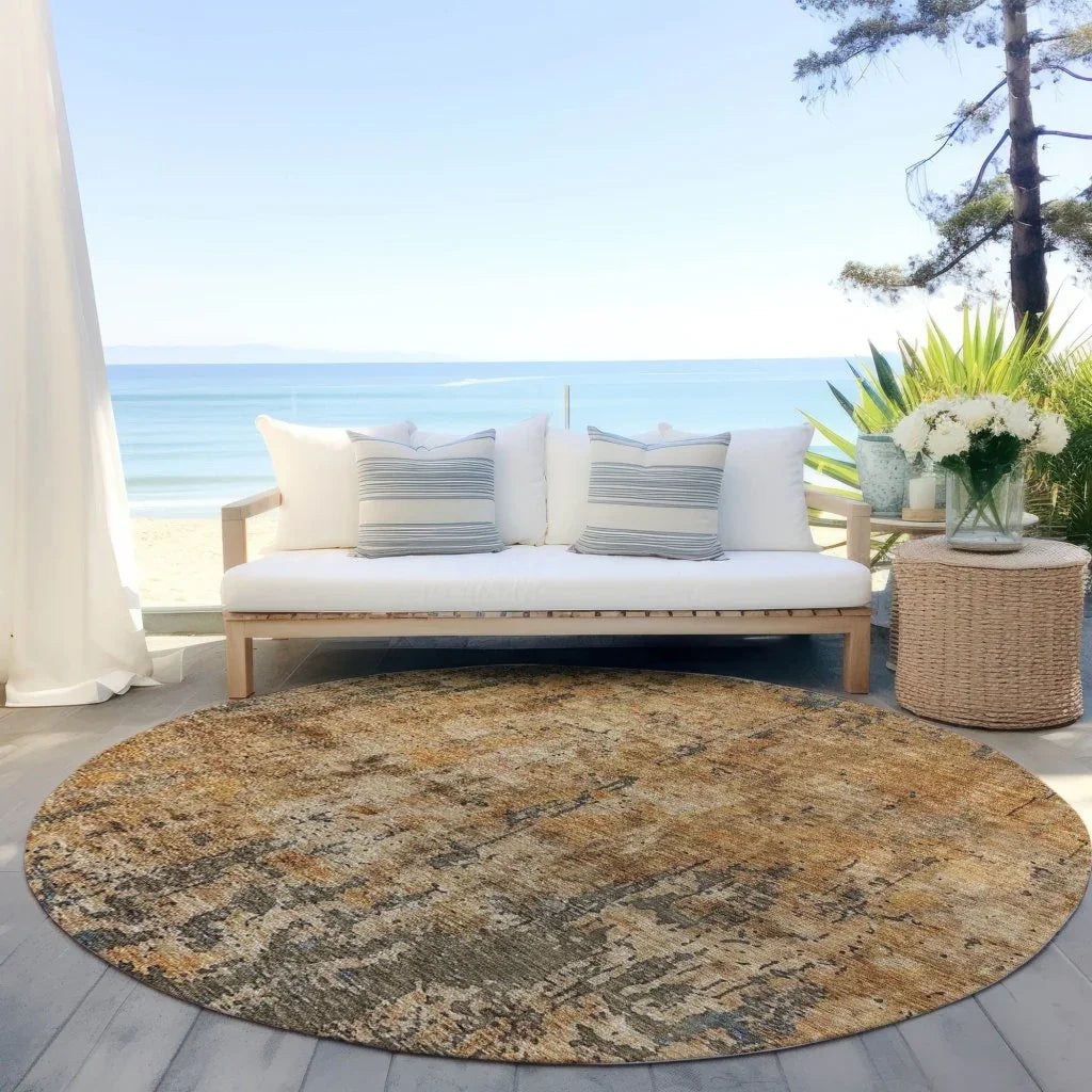 LOOMLAN Rugs Spindlea Orange Washable Indoor-Outdoor Rug