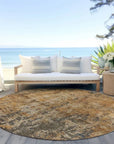 LOOMLAN Rugs Spindlea Orange Washable Indoor-Outdoor Rug
