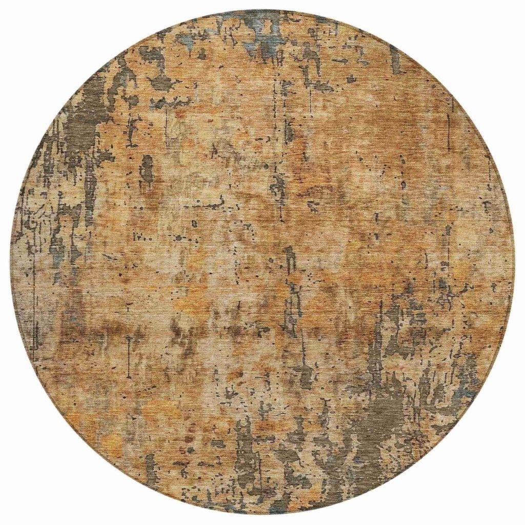 LOOMLAN Rugs Spindlea Orange Washable Indoor-Outdoor Rug