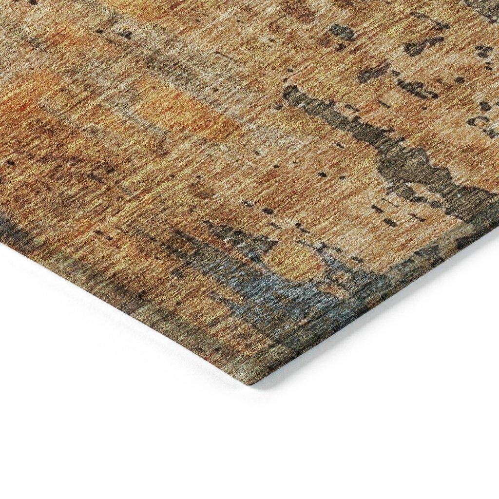 LOOMLAN Rugs Spindlea Orange Washable Indoor-Outdoor Rug