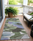 LOOMLAN Rugs Spindleya Green Washable Indoor-Outdoor Rug