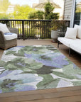 LOOMLAN Rugs Spindleya Green Washable Indoor-Outdoor Rug