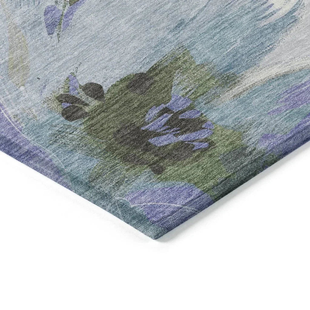 LOOMLAN Rugs Spindleya Green Washable Indoor-Outdoor Rug