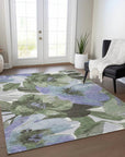 LOOMLAN Rugs Spindleya Green Washable Indoor-Outdoor Rug