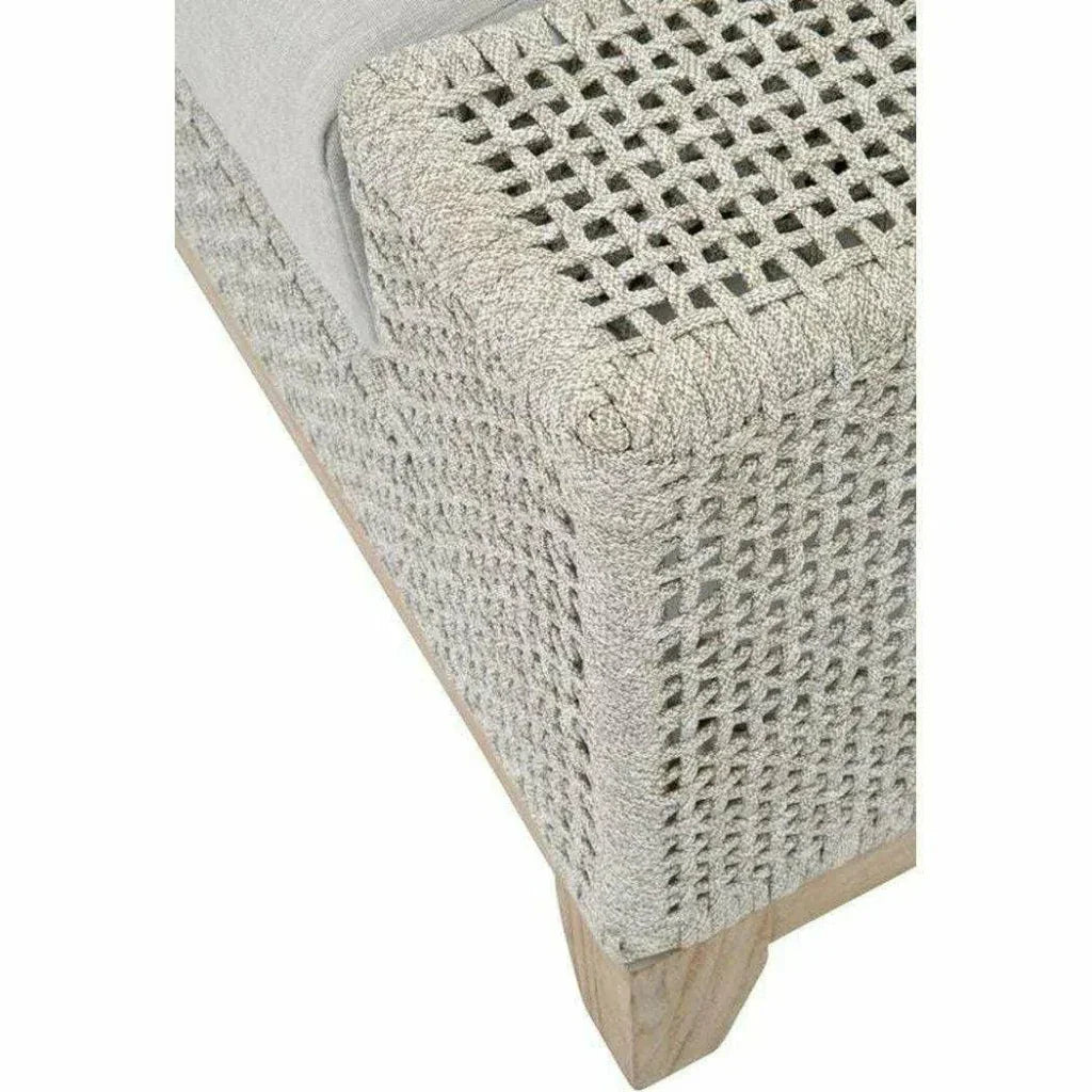 Square Tropez Outdoor Ottoman Taupe Rope - LOOMLAN - Essentials For Living - Outdoor Modulars