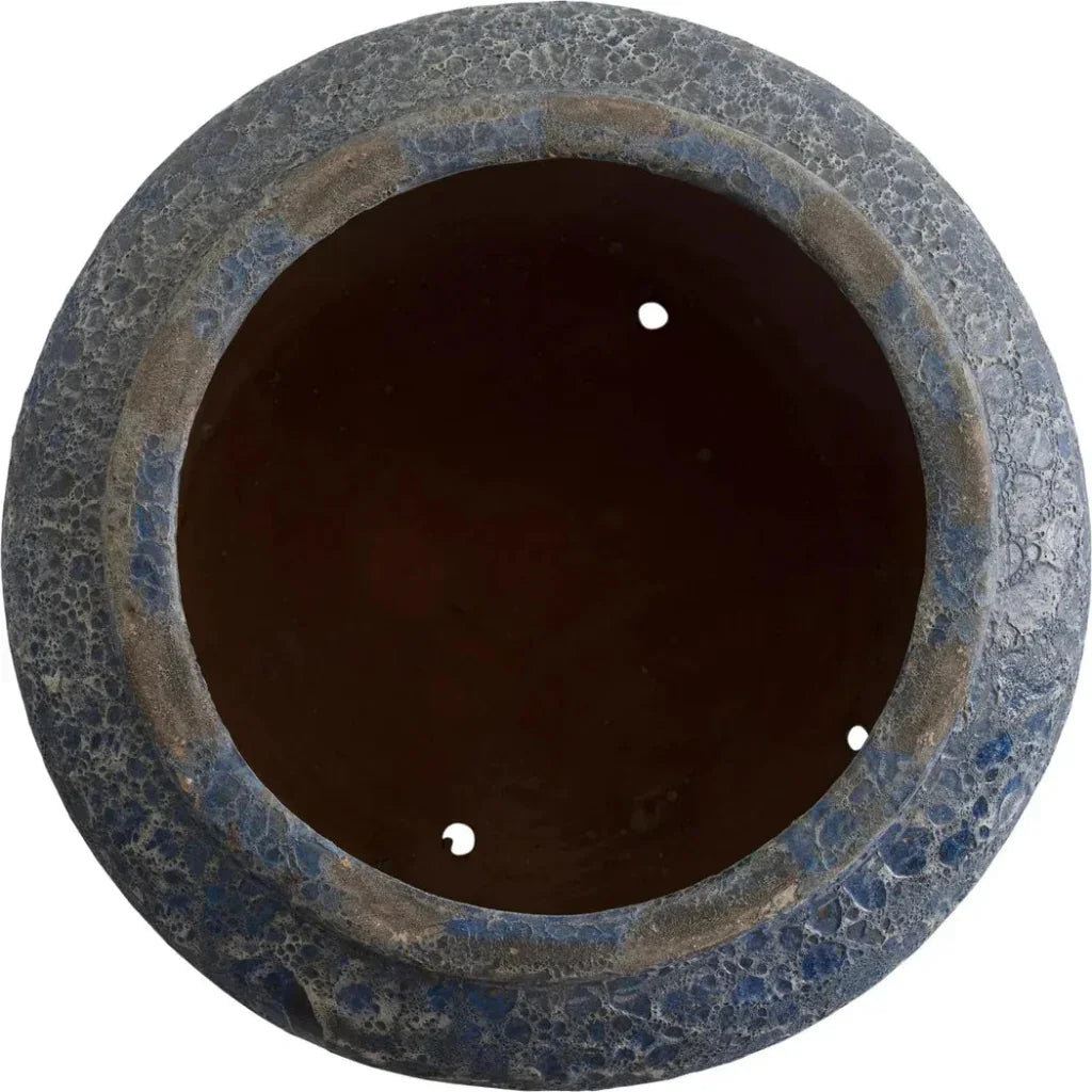 Squat Round Outdoor Ceramic Planter